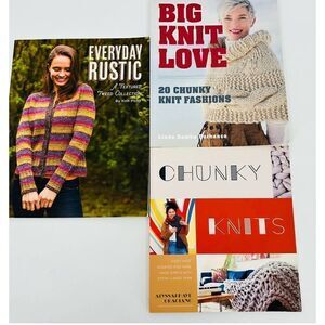 3 Sweater Knitting Pattern Books - Everyday Rustic Chunky Knits Big Knit Love